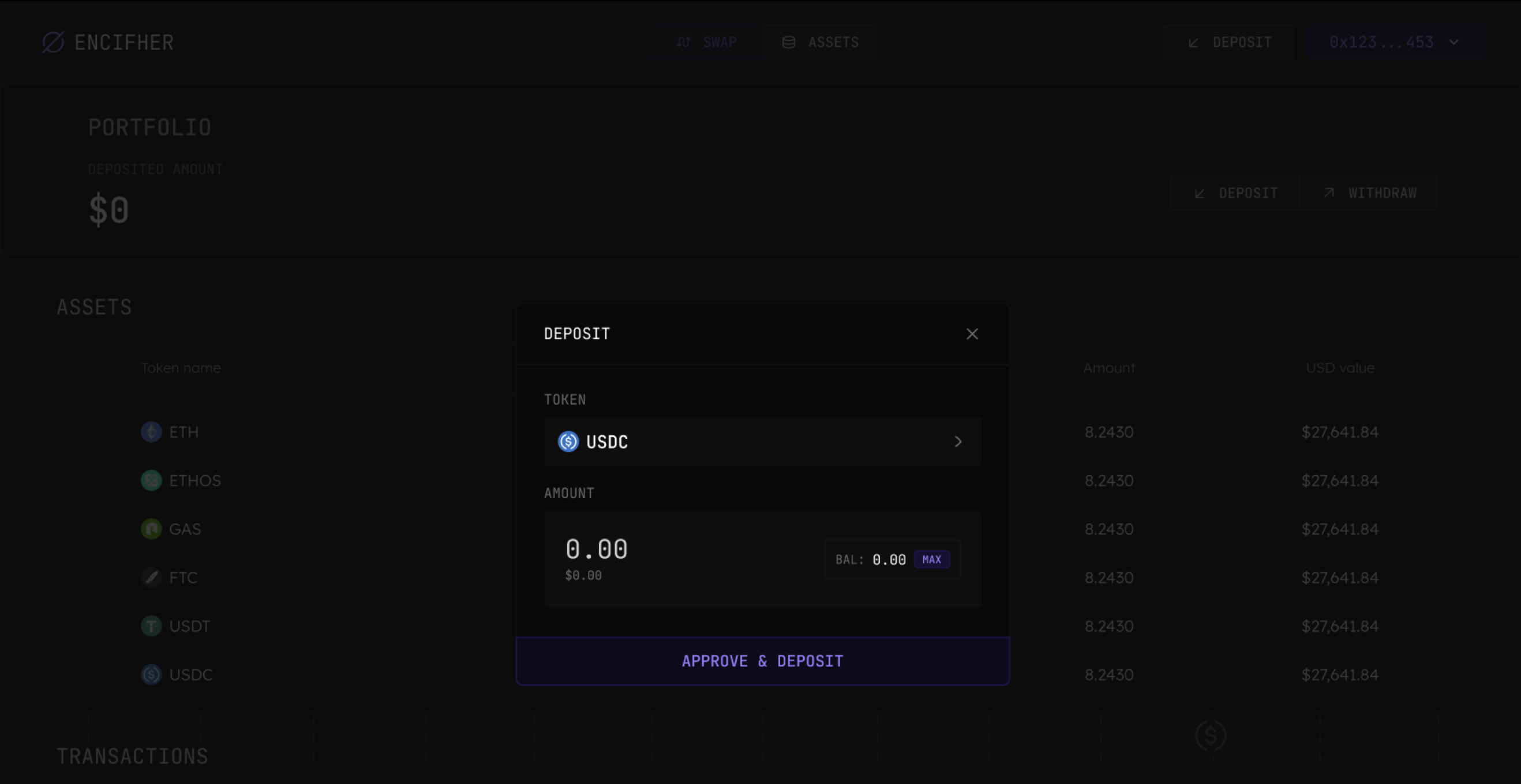 Deposit Modal